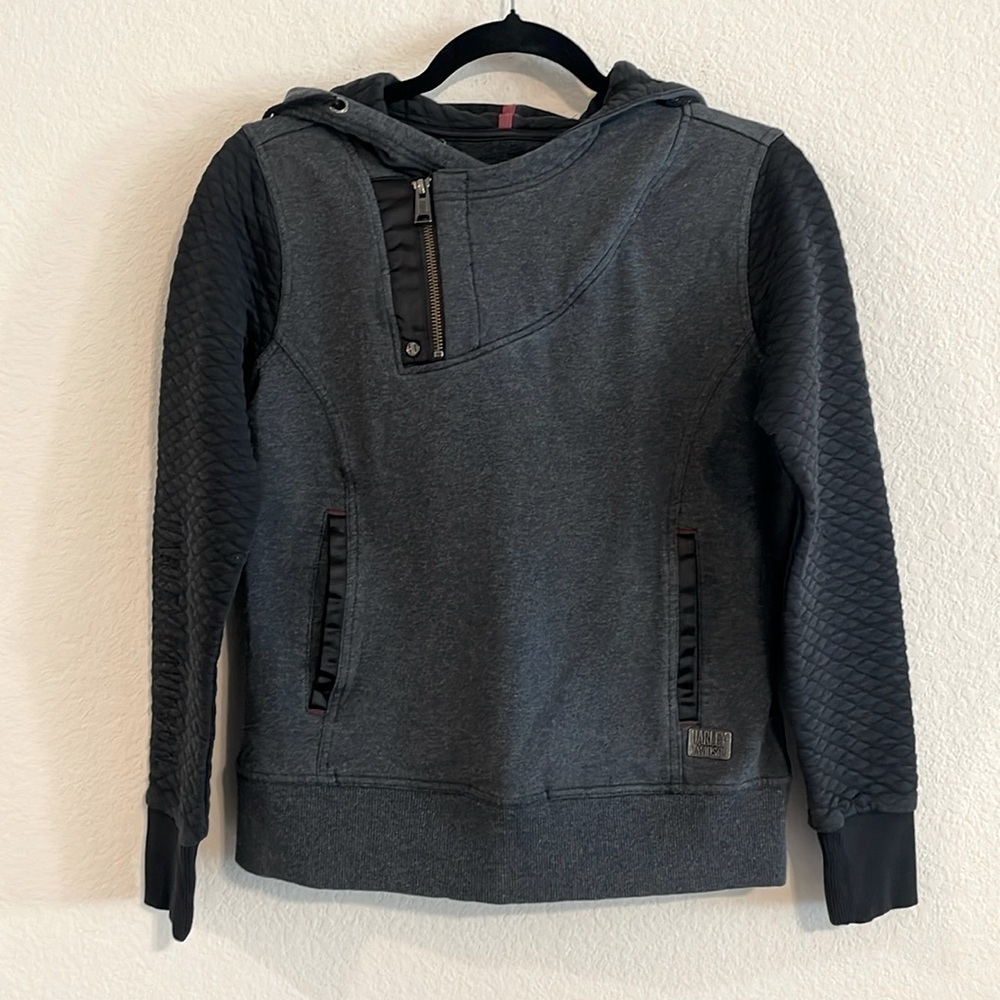 Harley Davidson Women Sweater Small Grey Bikercore Indie Sleeze Whimsigoth